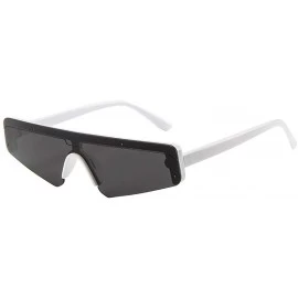 Square Cat Eyeglasses Unisex Square Small Frame Sunglasses Retro Sunglasses Fashion Sunglass - White - CQ18TM59654 $7.55
