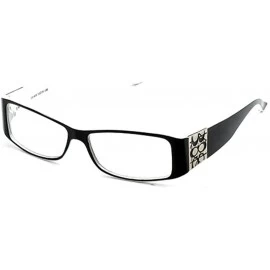 Oversized Thick Frame Nerd Cosplay Plastic Fashion Glasses - Black/White - CP11CNYP17P $18.73