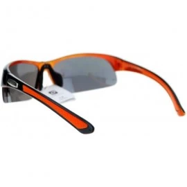 Wrap Xloop Mens Sunglasses Half Rim Sports Wrap Around Frame UV 400 - Orange - CZ125KAB5GD $11.94