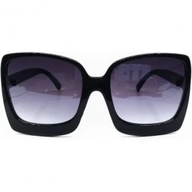 Square SA165 Premium Oversize XXL Women Cateye Brand Designer Square Bold Style Thick Frame Fashion Sunglasses - Black - C918...