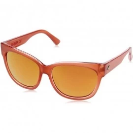 Round Women's Danger Cat Cateye Sunglasses - California Rose Ohm Champagne Chrome - CC17AZ3SAL3 $42.55
