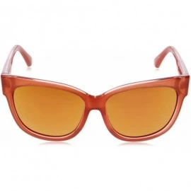 Round Women's Danger Cat Cateye Sunglasses - California Rose Ohm Champagne Chrome - CC17AZ3SAL3 $42.55