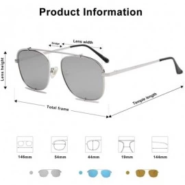Aviator Small Square Polarized Sunglasses with Spring Hinges Mirrored Lens SUNRAYS SJ1103 - CR18MHMW203 $14.58