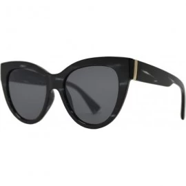 Oversized Womens Large Cat Eye Round Sunglasses Fashion UV Protection - Black Marble + Smoke - C91960QWAEG $12.99