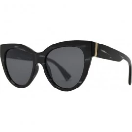Oversized Womens Large Cat Eye Round Sunglasses Fashion UV Protection - Black Marble + Smoke - C91960QWAEG $24.32