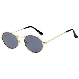Oval Women Mens Vintage Retro Oval Sunglasses Ellipse Metal Frame Trendy Fashion Shades Aviator Glasses - D - C818RI7KCH6 $18.16