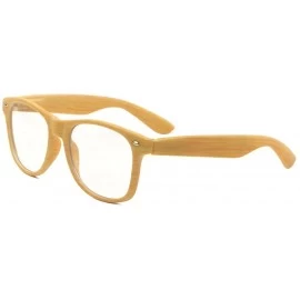 Oversized Bamboo Wooden Glasses for Men Women Retro Vintage Clear or Dark Lens - Pine Wood/Clear - CU185UCREEI $10.43