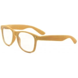 Oversized Bamboo Wooden Glasses for Men Women Retro Vintage Clear or Dark Lens - Pine Wood/Clear - CU185UCREEI $18.87