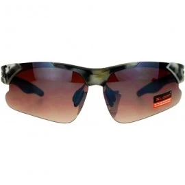 Rectangular Camouflage Half Rim Sport Hunters Warp Sunglasses - Brown Camo - CI128KMUMOP $10.60