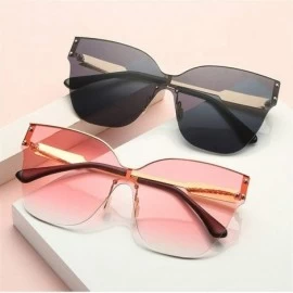 Oversized Trendy Oversized One Piece Sunglasses Women Half Frame Arrow Leg Cateye Eyewear UV Protection - C1 - CK190OOTSWG $9.38