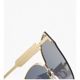 Oversized Trendy Oversized One Piece Sunglasses Women Half Frame Arrow Leg Cateye Eyewear UV Protection - C1 - CK190OOTSWG $1...