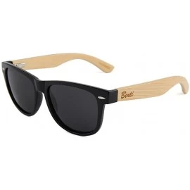 Wayfarer 100% Bamboo Wayfarer Polarized UV Protected Unisex Sunglasses Sand Bamboo Collection - Classics - CX185UXEOYQ $32.36