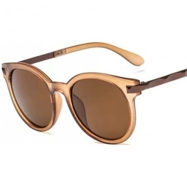 Goggle Polarized Sunglasses For Women - Mirrored Lens Women Fashion Goggle Eyewear - Coffee - CQ18S8ZDG23 $8.39