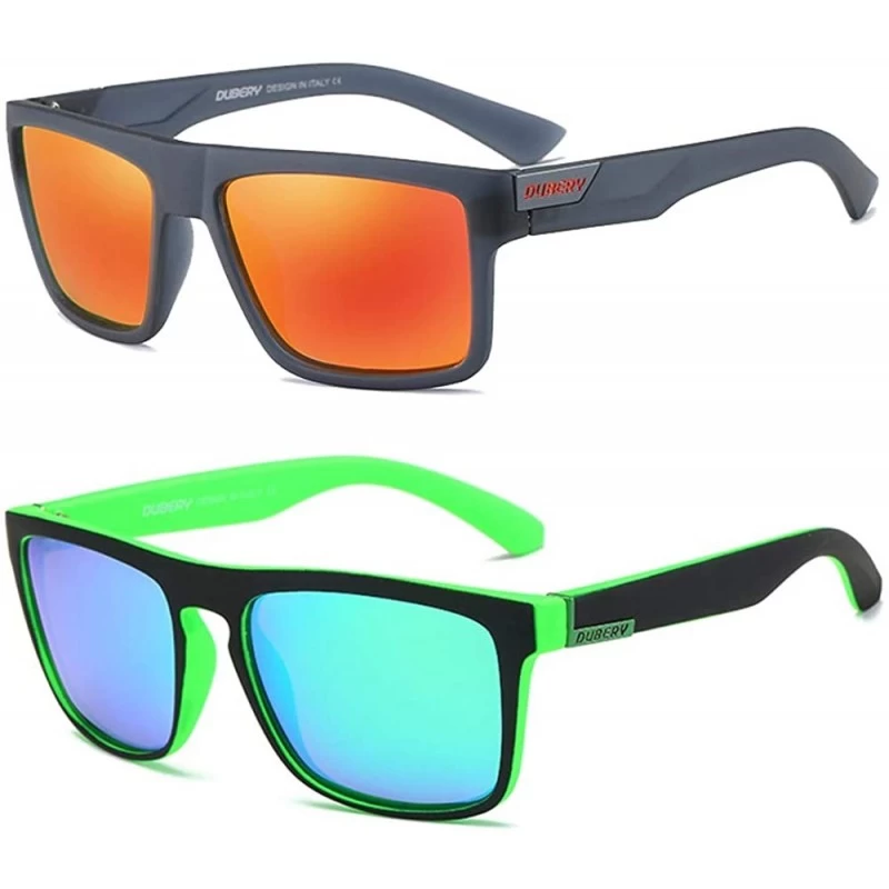 Rectangular Retro Polarized Sunglasses for Men and Women Classic Vintage Square Sun Glasses UV400 Protection - CX196WQIZ8N $2...