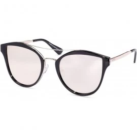 Cat Eye Womens Polarised Double Bridge Cat Eye Sunglasses Shades - Rose Gold 01-48 - CD18EC9USC5 $45.41