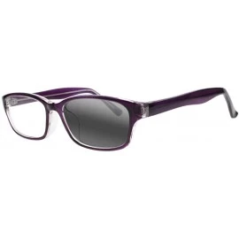 Rectangular Womens Photochromic Progressive Multifocal Reading Glass Multiple Focus Eyewear UV400 Sun Readers - Purple - CB19...