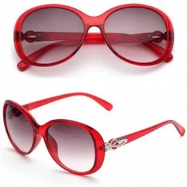 Rimless Classic Retro Round Sunglasses for Women Plate Resin UV400 Sunglasses - Red - CP18SZUGZII $15.12