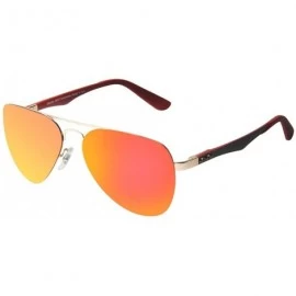 Aviator Women Men Polarized Designer Sunglasses - Titanium Frame Aviator Classic Fashion - Red - CD17Y0GSY8L $27.22