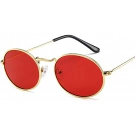 Round 2020 Oval Women Sunglasses Men Glasses Lady Luxury Retro Metal Sun Vintage Mirror UV400 Oculos De Sol - Black - CV1984A...
