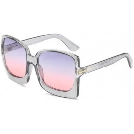 Oversized Fashion Oversized Women Sunglasses Plastic Female Big Frame Gradient Sun Glasses UV400 (Color Clear Grey) - CL199G5...