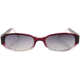 Rectangular Classic Vintage 90s Fashion Two Tone Maroon Frame Rectangle Sunglasses - CT1802483DQ $15.09