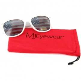 Wayfarer American Flag Sunglasses Patritotic Glasses Horn Rimmed Frame - CZ11E0CIYAN $7.51