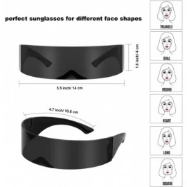 Butterfly 6 Pairs Futuristic Shield Sunglasses Mirrored Cyclops Eye Glasses Novelty Costume Accessories for Kids & Adults - C...