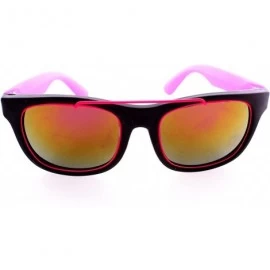 Wayfarer Retro Wayfarer Neon Rubber Outline Sunglasses - Pink - C812HSCR9VR $12.17