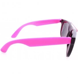 Wayfarer Retro Wayfarer Neon Rubber Outline Sunglasses - Pink - C812HSCR9VR $12.17
