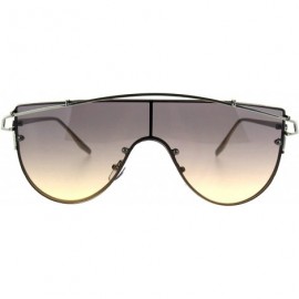 Shield Oceanic Tie Dye Gradient Shield Robotic Futurism Sunglasses - Silver Smoke Yellow - C61863ATSL2 $31.60