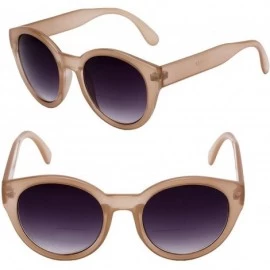Round Womens Round Cat Eye Bifocal Sunglasses - 2 Pair Included with Soft Carrying Cases - Soft Suede - CM196WRAZO9 $33.76