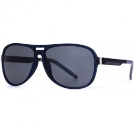 Goggle Retro Driving Sunglasses For Men Ultra Light Fashion Goggle UV400 Mirrored Lens - Navy Blue Frame/Grey Lens - CR18KAK6...
