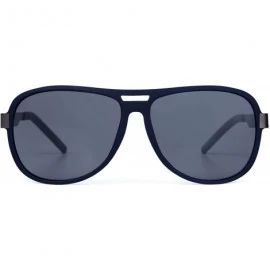 Goggle Retro Driving Sunglasses For Men Ultra Light Fashion Goggle UV400 Mirrored Lens - Navy Blue Frame/Grey Lens - CR18KAK6...