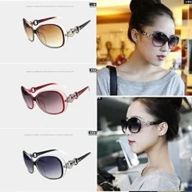 Round Female Fashion Plastic Hollow Frame Rimmed Sunglasses - Lightred - C718C0TZZC4 $7.40