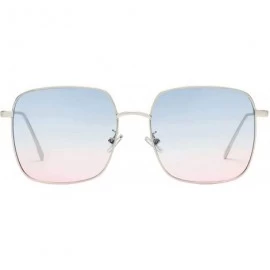 Oversized Womens Oversized Square Metal Sunglasses & Blue Light Blocking Glasses for Women UV Protection Mirrored Lens 8008 -...