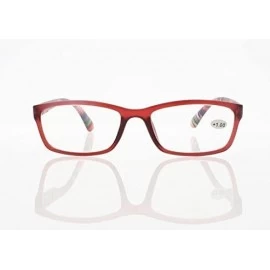Square Square Colorful Thin Frame Colorful Stripe Legs Reading Glasses Readers - Red - CY185EAQ972 $11.12
