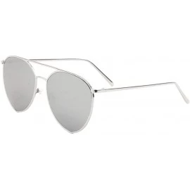 Aviator Color Mirror Flat Lens Modern Round Aviator Sunglasses - Grey - CR190ESKQ8X $26.23