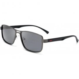 Square Polarized Sunglasses for Men Lightweight TR90 Frame UV400 Protection Square Sun Glasses - Walnut Wood - CD18AEIHXQS $1...