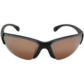 Wrap Big Frame Sport Sunglasses SR20 - Flat Black-amber Lenses - CL186COIZRK $9.91