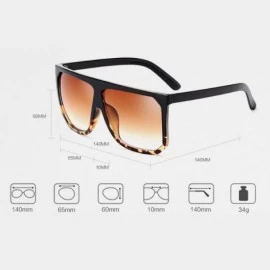 Square Large Square Frame UV Blocking Eye Protection Sunglasses for Unisex Daily - Black&transparent - CO18CYI44TC $13.88