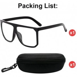 Square Large Square Frame UV Blocking Eye Protection Sunglasses for Unisex Daily - Black&transparent - CO18CYI44TC $13.88