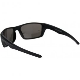 Rectangular Mens Polarized Lens Sunglasses Rectangular Frame Wrap Around Black - Matte Black - C618W6SKM35 $10.50