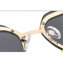 Oversized Brand Frameless Women Bling Green Sunglasses Luxury Metal Frame Cat Sun glasses Ladies NX - Purple&brown - C31947MZ...
