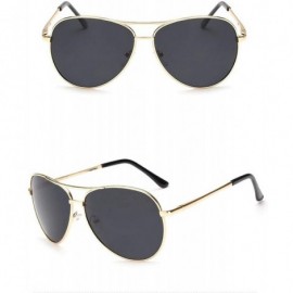 Round Polarized Vintage Aviation Sunglasses Men Sun Glasses Women Eyeglasses Spring Leg Gafas Oculos De Sol - Gold Gray - C61...