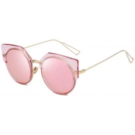 Rimless Polarized Sunglasses Street Style Fashion Round Frame Sunglasses Women - C118X5TLTE9 $51.27