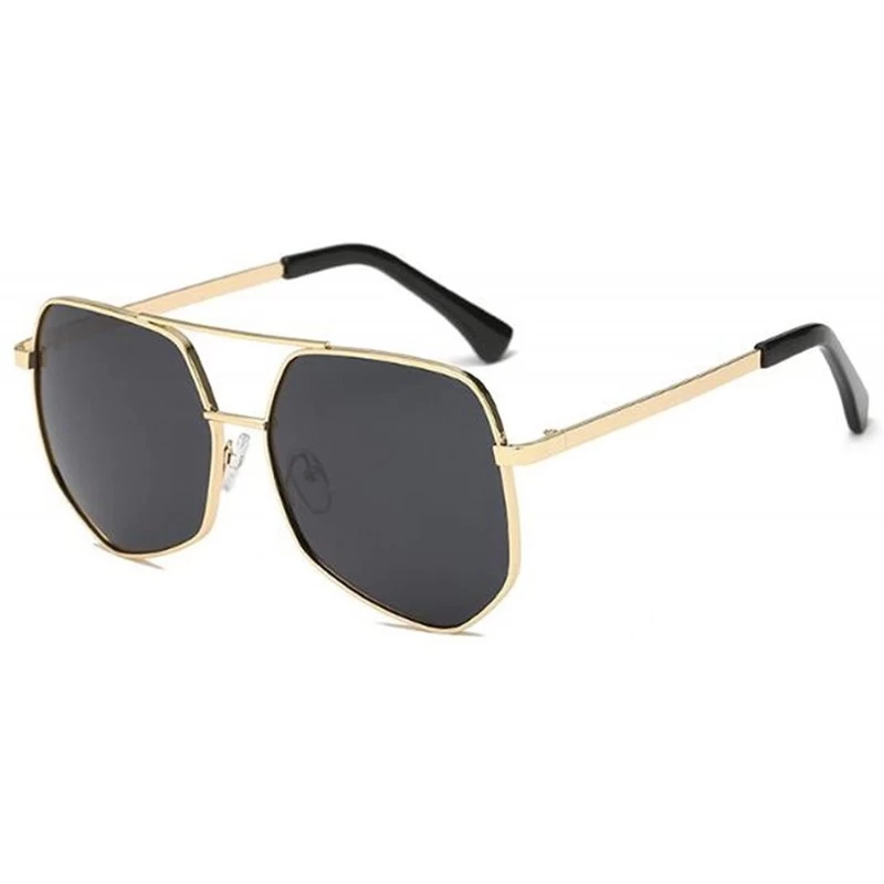 Aviator Aviator Sunglasses For Women Men Polarized Mirror Lens - Golden-black - CW18EHSQULE $9.17