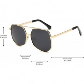 Aviator Aviator Sunglasses For Women Men Polarized Mirror Lens - Golden-black - CW18EHSQULE $9.17