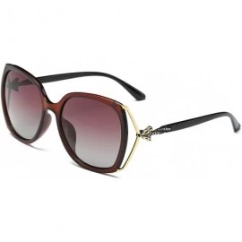 Goggle Vintage Fox Diamond Oversized Square Sunglasses Womens Ladies Fashion Big PC Glasses - Tea & Tea - CW189QIGM45 $34.86