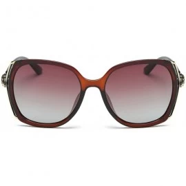Goggle Vintage Fox Diamond Oversized Square Sunglasses Womens Ladies Fashion Big PC Glasses - Tea & Tea - CW189QIGM45 $15.34