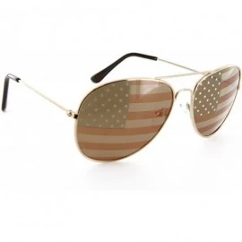 Wayfarer Men Women Aviator Sunglasses Metal Frame Police Shades Patriotic - Gold/Silver - C511MDEXUHD $10.16
